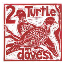 Load image into Gallery viewer, Two Turtle Doves Greetings Card Lino cut by Kate Guy