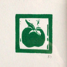Load image into Gallery viewer, Linocut print small apple Kate Guy Prints
