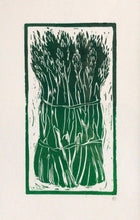 Load image into Gallery viewer, Linocut print asparagus Kate Guy Prints
