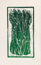 Load image into Gallery viewer, Linocut print asparagus Kate Guy Prints