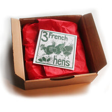 Load image into Gallery viewer, Christmas Gift Set Tea Towel, Apron and Double Oven Glove illustrated recipes mix and match Kate Guy Prints