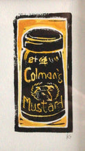 Load image into Gallery viewer, Linocut print Colman&#39;s Mustard Pot Kate Guy Prints
