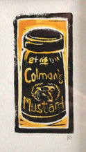 Load image into Gallery viewer, Linocut print Colman's Mustard Pot Kate Guy Prints