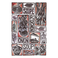 Load image into Gallery viewer, French Onion Soup Illustrated Recipe Greetings Card by Kate Guy each image is an ingredient and the cooking instructions are on the back
