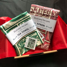 Load image into Gallery viewer, Kate Guy Prints Gift Set illustrated recipe tea towel and apron