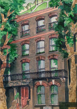 Load image into Gallery viewer, House portrait showing the front of the property and Primrose Hill in the background
