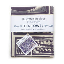Load image into Gallery viewer, Scotch Broth illustrated recipe tea towel lino cut by Kate Guy