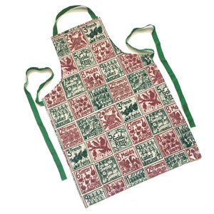 Christmas Gift Set Tea Towel, Apron and Double Oven Glove illustrated recipes mix and match Kate Guy Prints