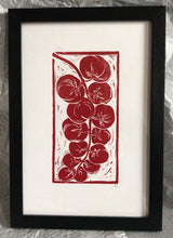 Load image into Gallery viewer, Linocut print vine tomatoes Ingredients prints by Kate Guy Prints