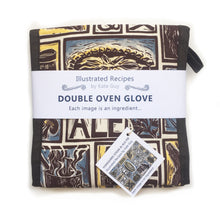 Load image into Gallery viewer, Yorkshire Steak and Ale Pie Illustrated Recipe oven gloves lino cut by Kate Guy
