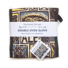 Load image into Gallery viewer, Yorkshire Steak and Ale Pie Illustrated Recipe oven gloves lino cut by Kate Guy