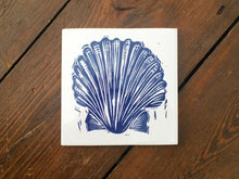 Load image into Gallery viewer, Scallop Shell Handmade Tile Trivet
