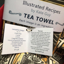 Load image into Gallery viewer, Lancashire Hot pot illustrated recipe gift set tea towel and oven gloves by Kate Guy Prints