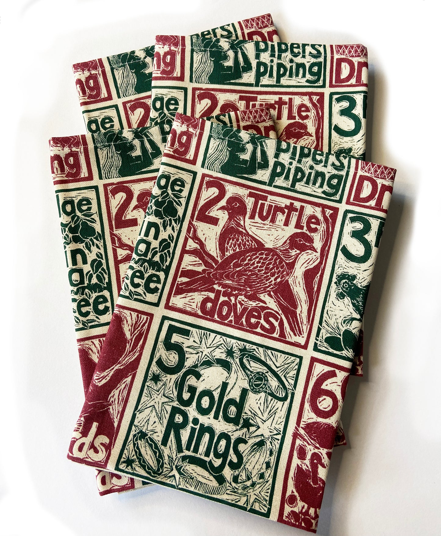Set of 4 Christmas organic cotton napkins