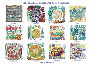 LESS THAN HALF PRICE - Illustrated Seasonal Recipe Calendar 2025