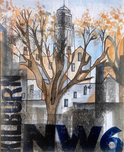London Cityscapes - Monoprint with Letterpress prints