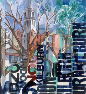 London Cityscapes - Monoprint with Letterpress prints