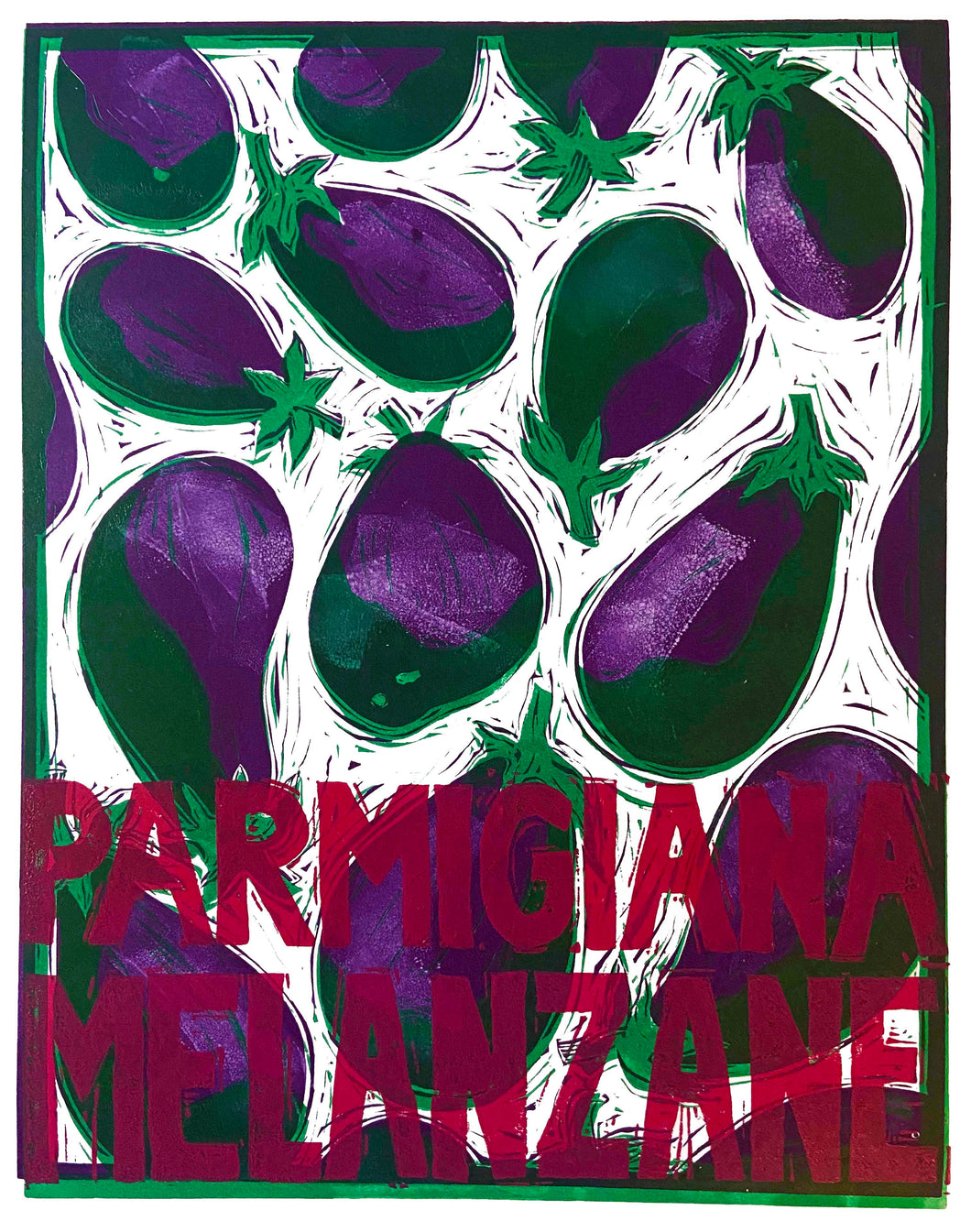 Parmigiana Melanzane Linocut Prints