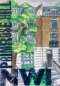 London Cityscapes - Monoprint with Letterpress prints