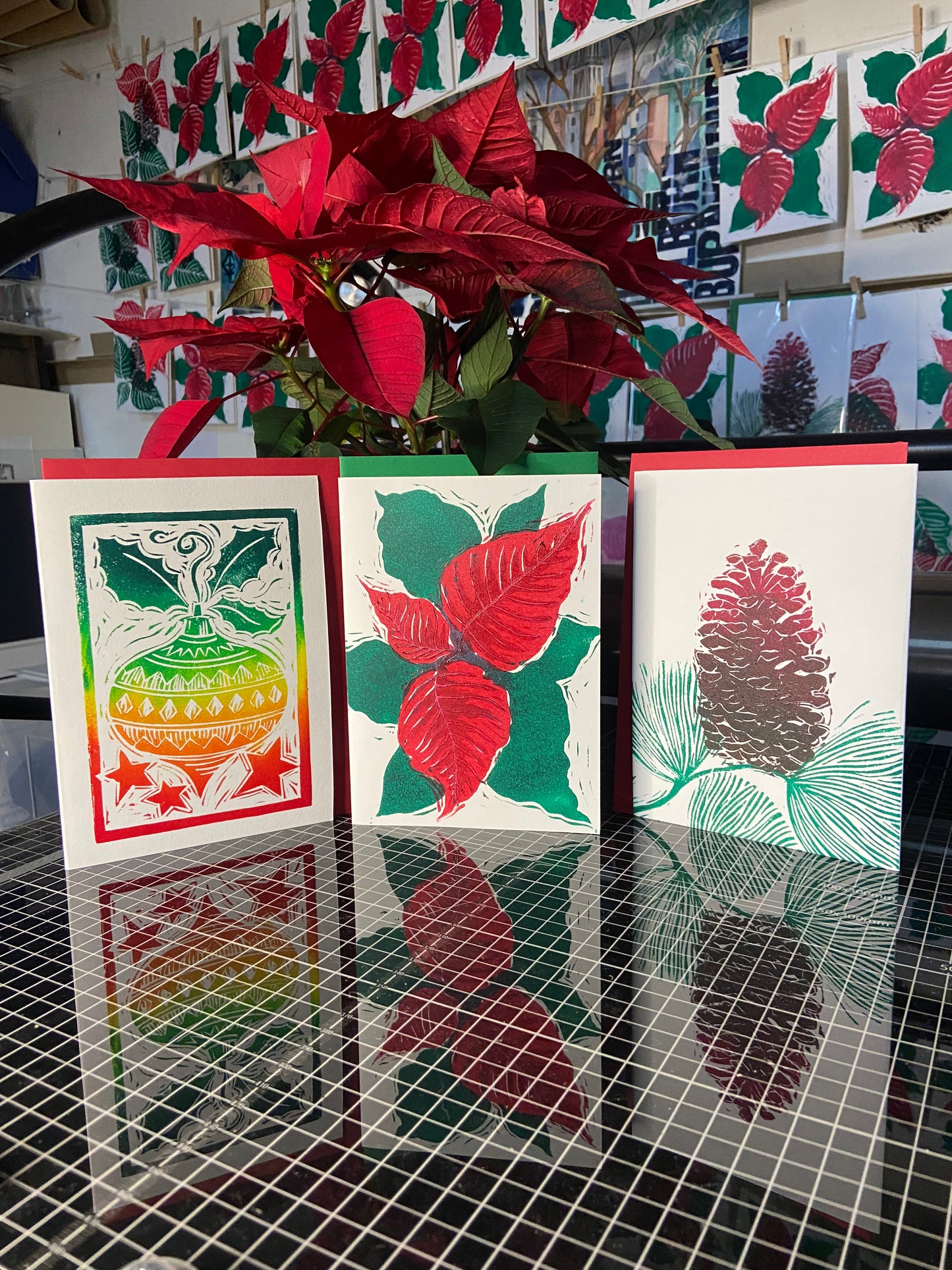Hand Printed Christmas Cards
