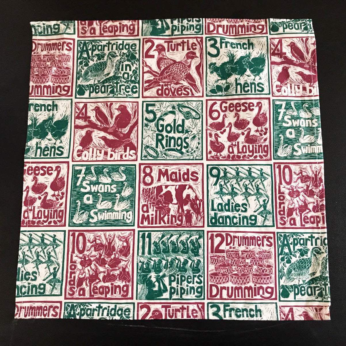 Set of 6 Christmas organic cotton napkins - in a gift box