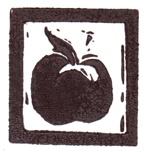 Linocut print small apple Kate Guy Prints