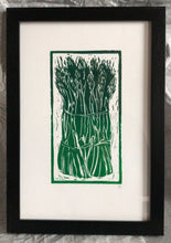Load image into Gallery viewer, Linocut print asparagus Kate Guy Prints

