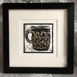Linocut print beer Ingredients prints by Kate Guy Prints