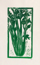 Load image into Gallery viewer, Linocut print celery Kate Guy Prints
