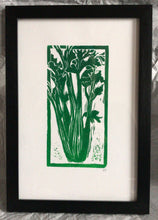 Load image into Gallery viewer, Linocut print celery Kate Guy Prints

