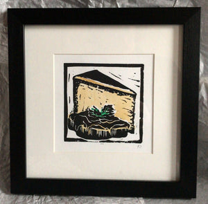 Cheese on toast linocut print