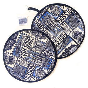 PAIR of Fish Soup Illustrated Recipe Cooker Hob Covers