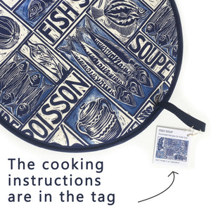 Fish Soup illustrated recipe cooker hob cover comes with cooking instructions