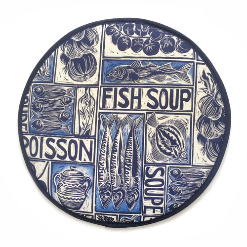 Fish Soup illustrated recipe cooker hob cover comes with cooking instructions