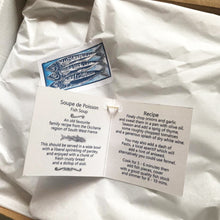 Load image into Gallery viewer, Set of 6 Fish soup recipe organic cotton napkins - in a gift box
