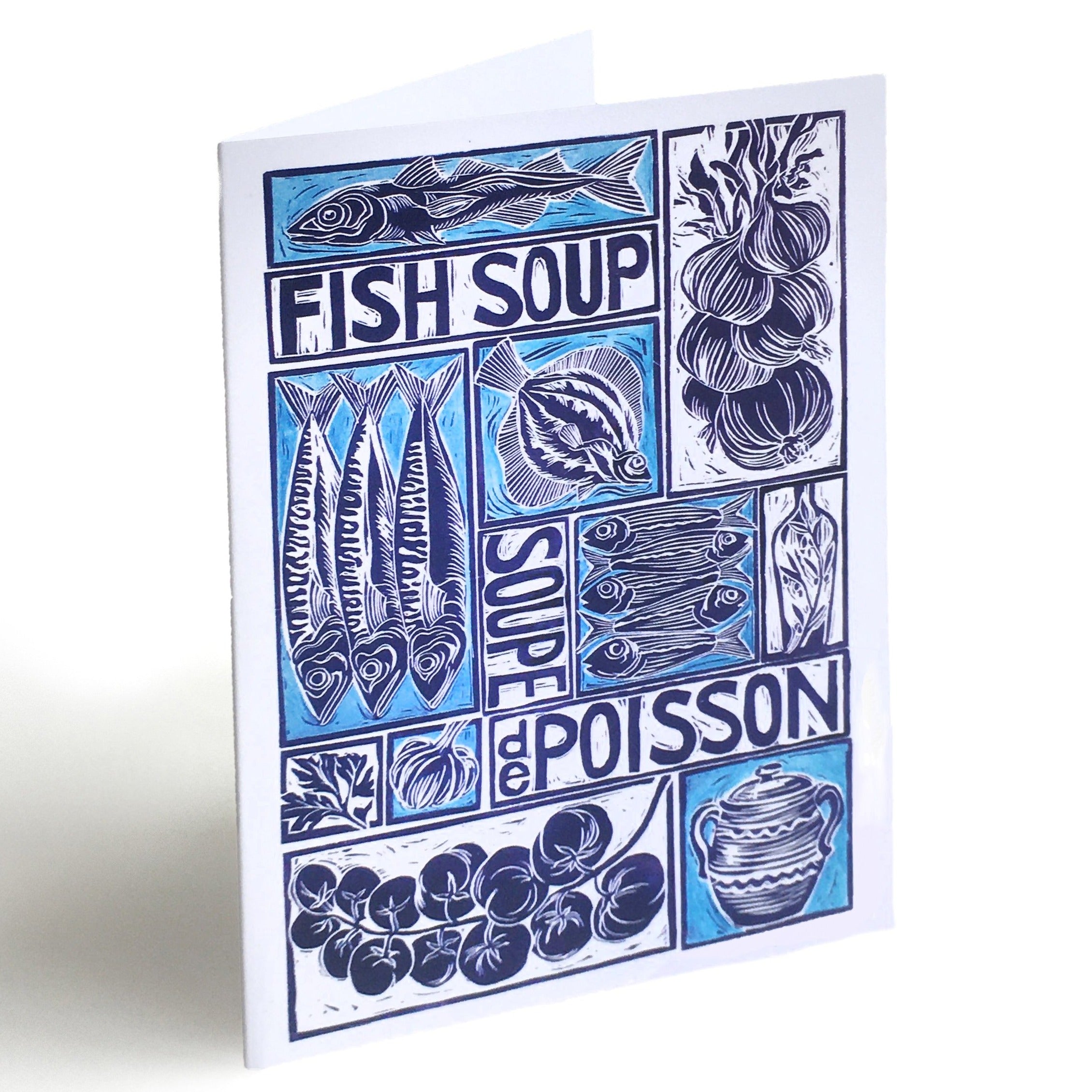 Fish Soup Illustrated Recipe Greetings Card – Kate Guy Prints