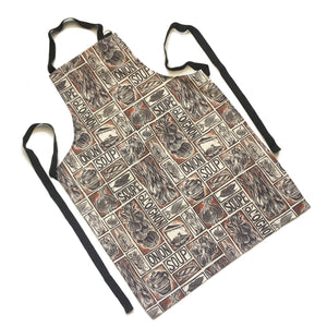 French Onion Soup illustrated recipe gift set organic cotton tea towel apron double oven glove lino cut by Kate Guy