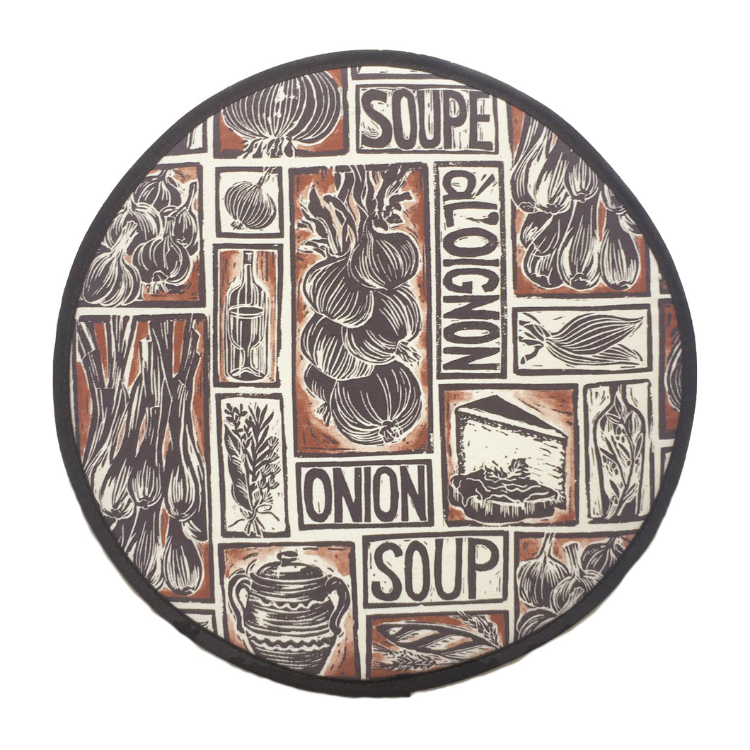 French Onion Soup Illustrated Recipe Cooker Hob Cover, comes with cooking instructions