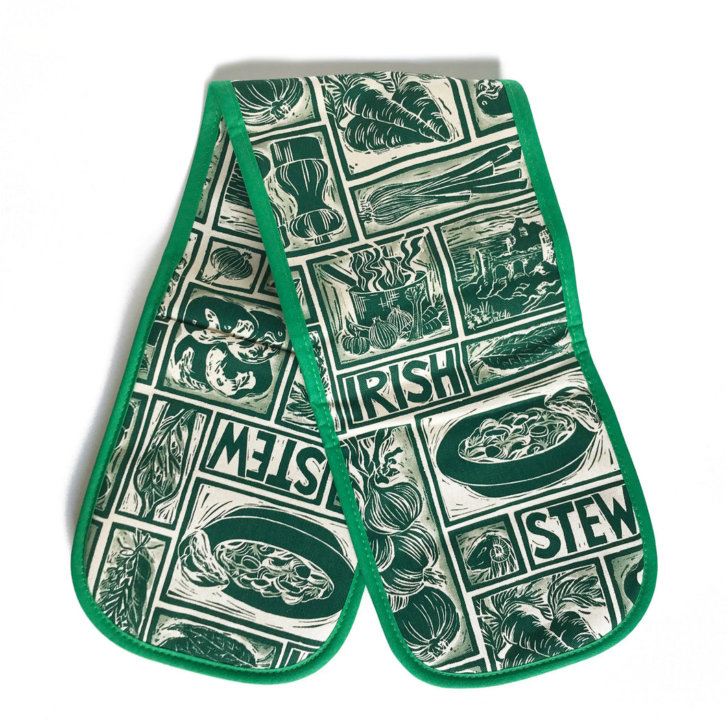 Irish Stew Illustrated Recipe Organic Cotton Double Oven Glove