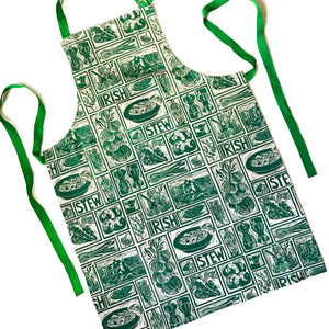 Irish Stew Recipe Apron Linocut Print by Kate Guy