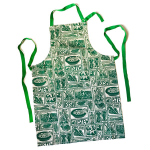 Irish Stew Recipe Apron Linocut Print by Kate Guy