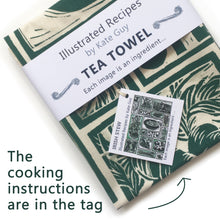 Load image into Gallery viewer, Irish Stew Illustrated Recipe tea towel lino cut by Kate Guy
