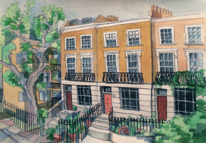 House Portrait by Kate Guy of terraced house in Camden London