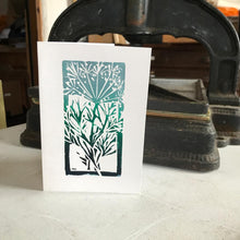 Load image into Gallery viewer, Hand Printed Greetings Card Linocut Winter Fennel by Kate Guy Prints
