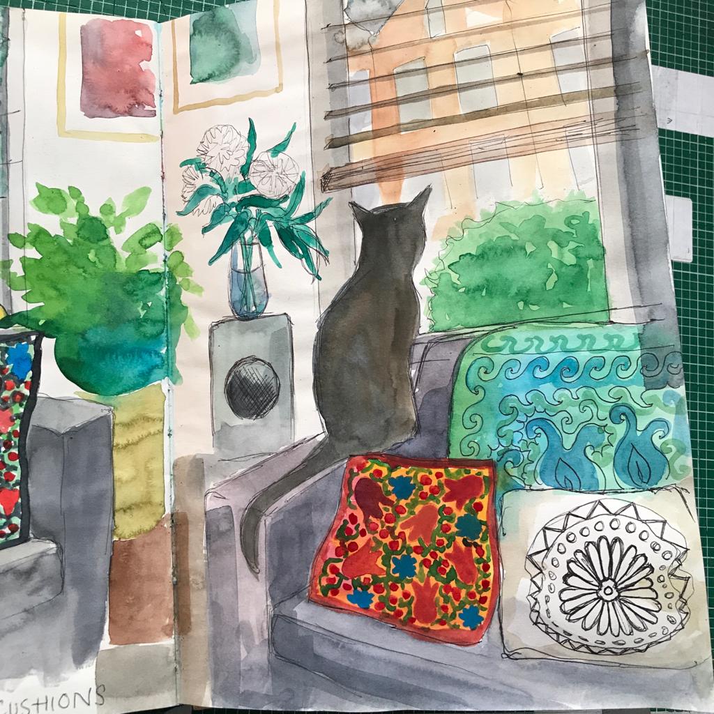 Kate Guy Prints Limited edition linocuts Sketchbook studies