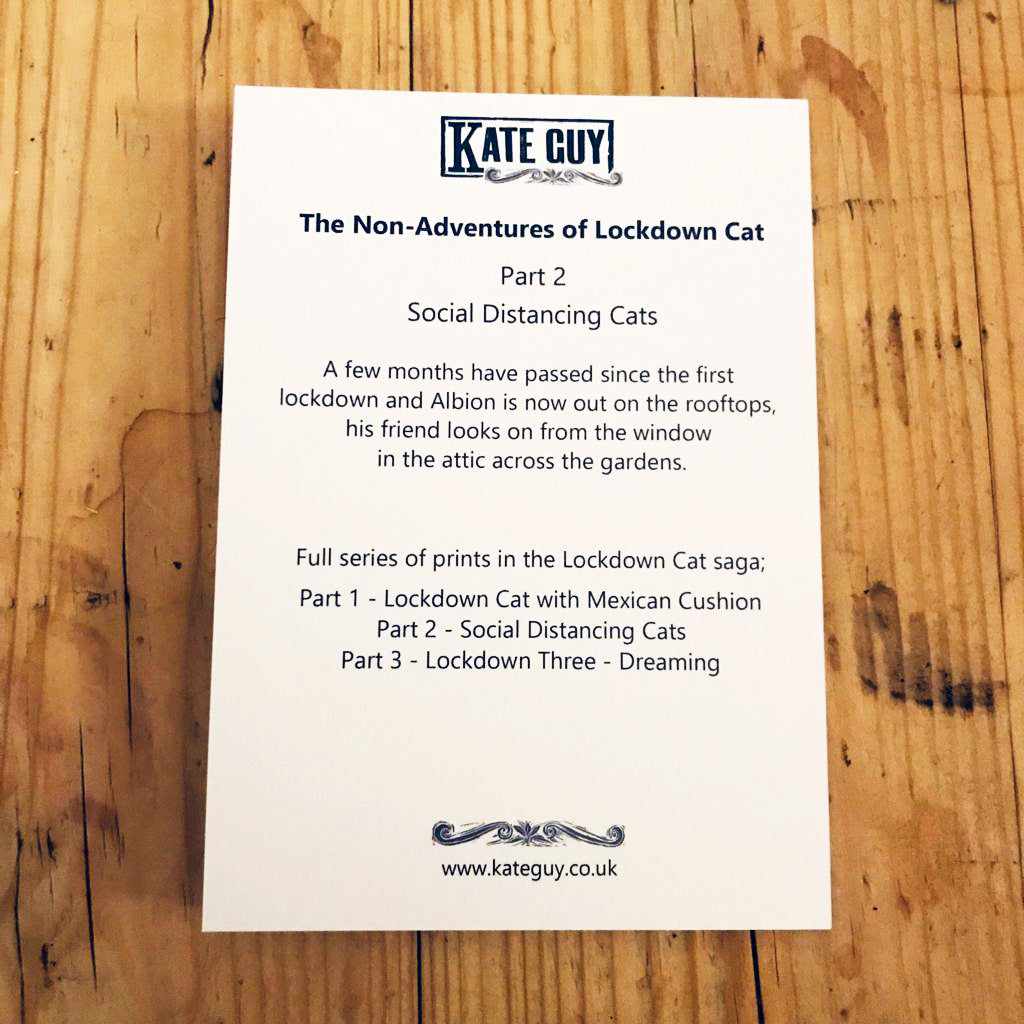 Social Distancing Cats (Lockdown Cat 2)  Greetings Card