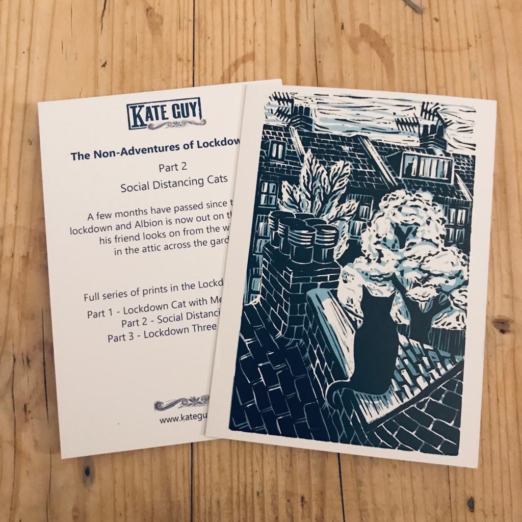 The Non-Adventures of Lockdown Cat - Set of three greetings cards