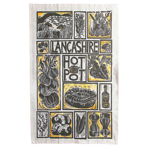 Lancashire Hot pot illustrated recipe gift set tea towel and oven gloves by Kate Guy Prints