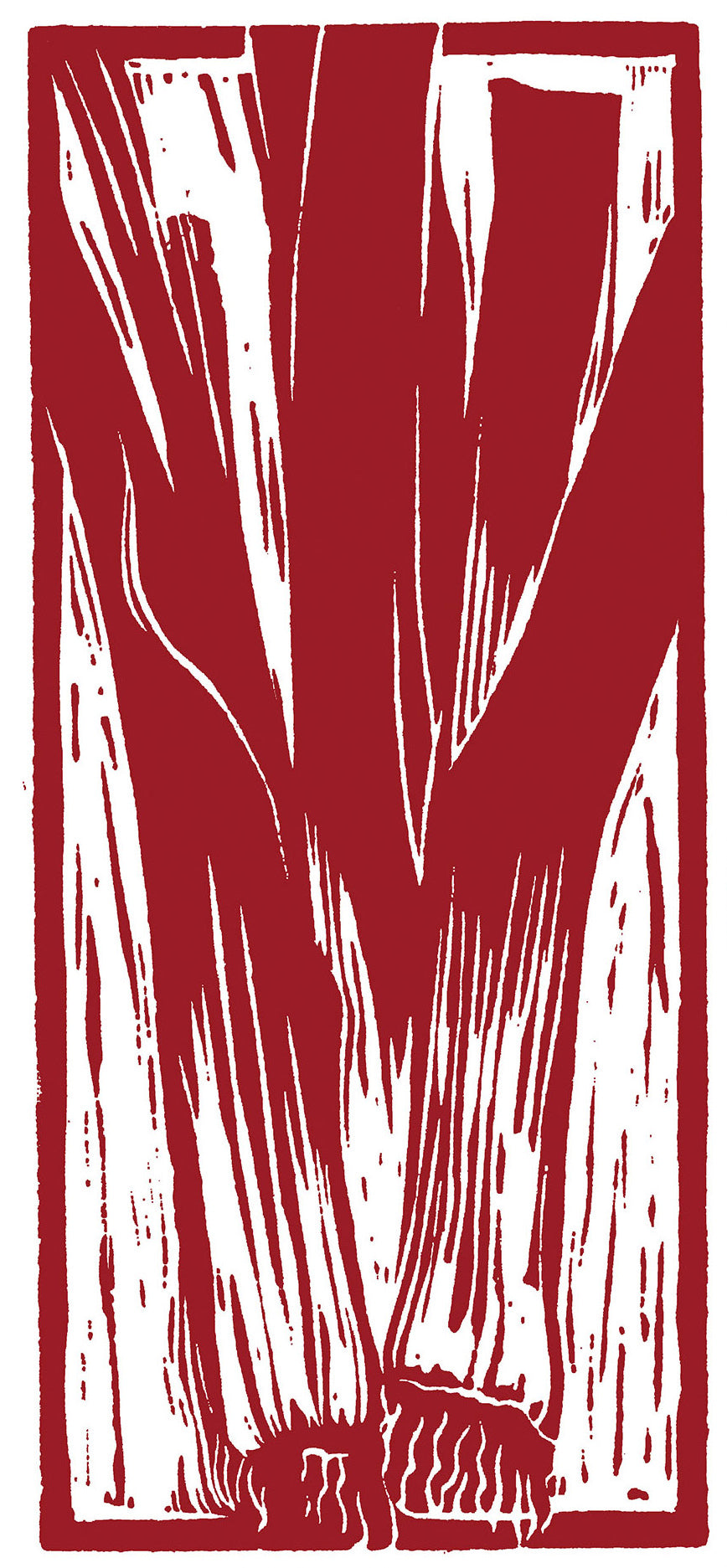 Linocut print Leeks Ingredients prints by Kate Guy Prints