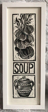 Load image into Gallery viewer, Linocut print onion tress Ingredients prints by Kate Guy Prints
